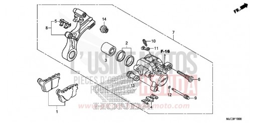 ETRIER DE FREIN ARRIERE (CBR600RR) CBR600RRD de 2013